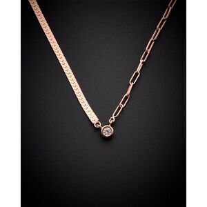 Meshmerise 18K Over Silver 0.1 Ct. Tw. Diamond Necklace, Pink